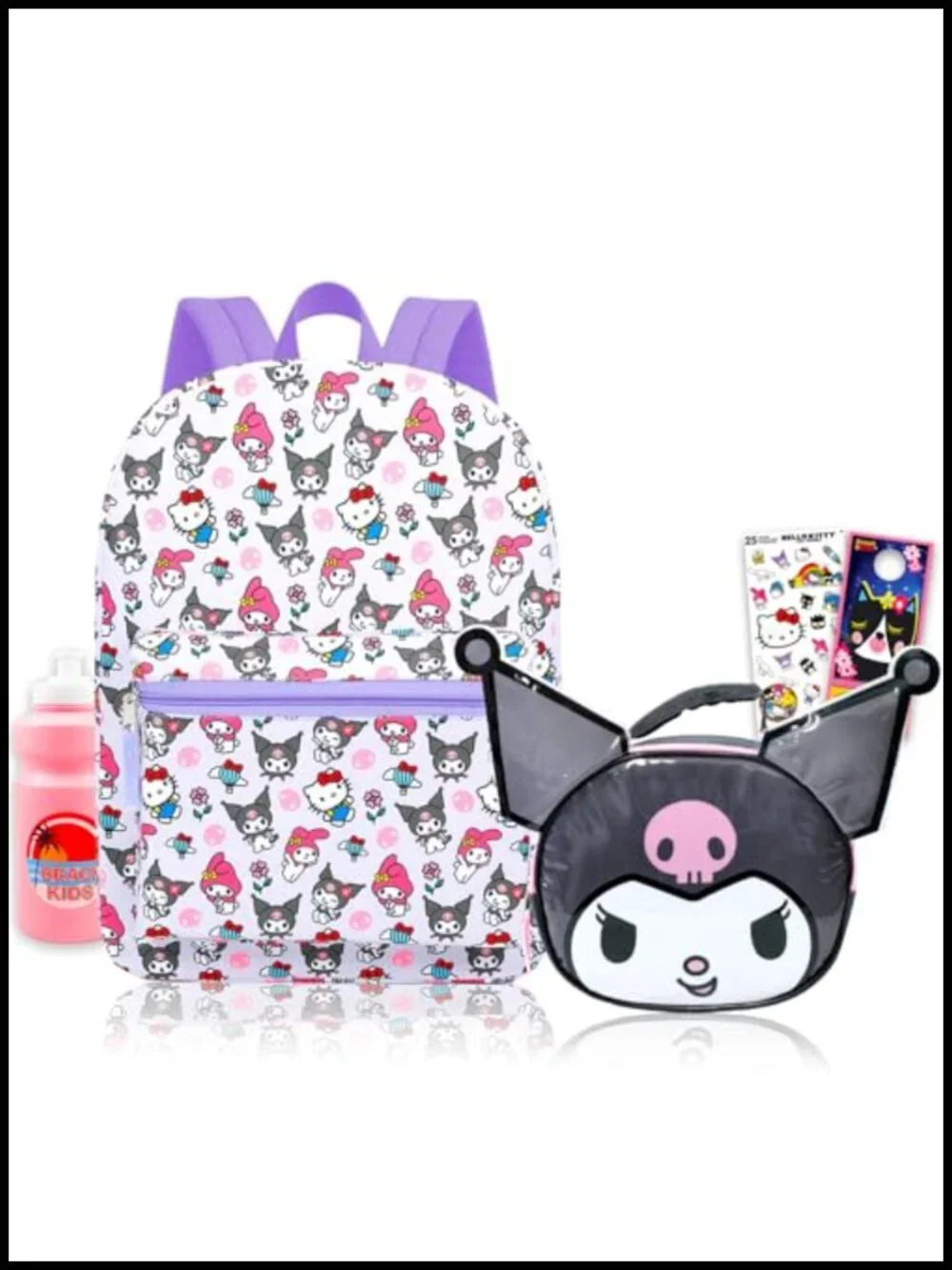 Sanrio Hello Kitty Backpack with Lunch Box Set for Kids School Insulated Kuromi